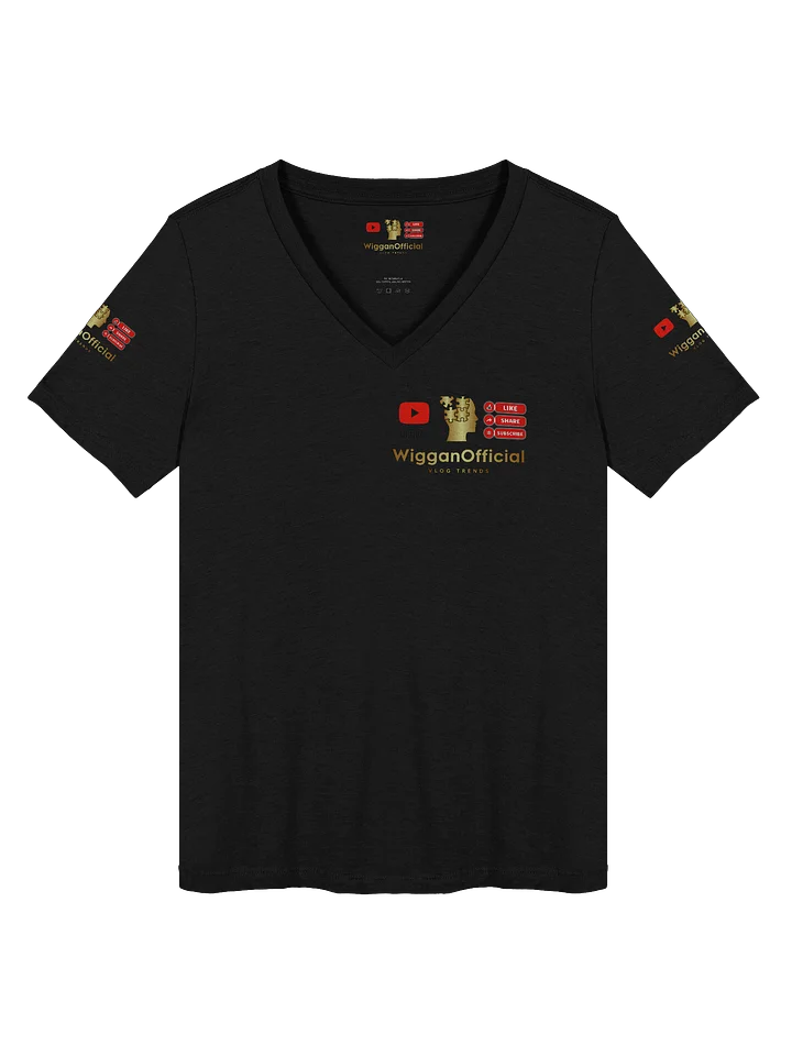 WigganOfficial logo Women's Relaxed V-Neck T-Shirt product image (1)