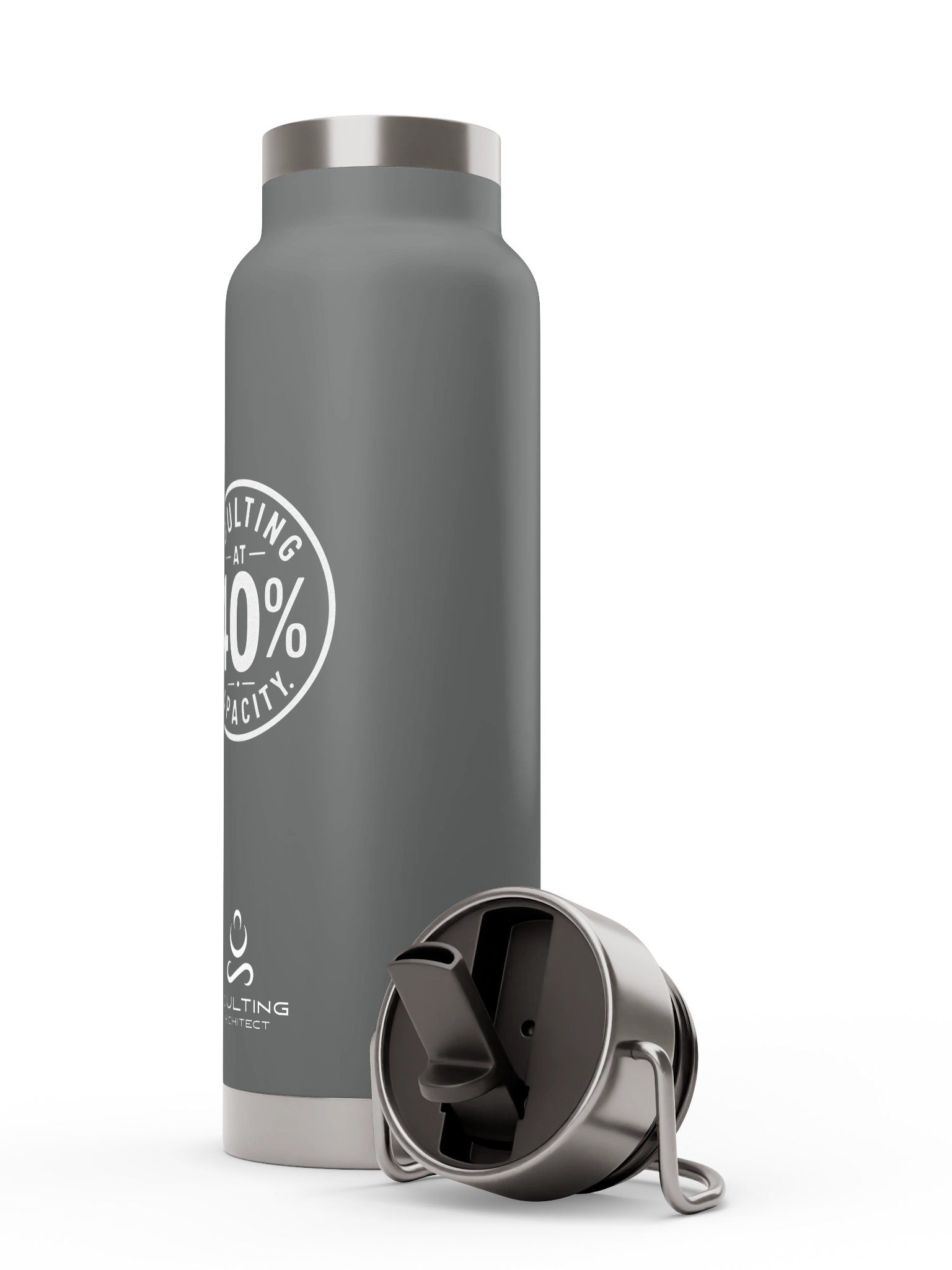 Gray - Thor Copper Vacuum Insulated Bottle with Straw Lid product image (4)