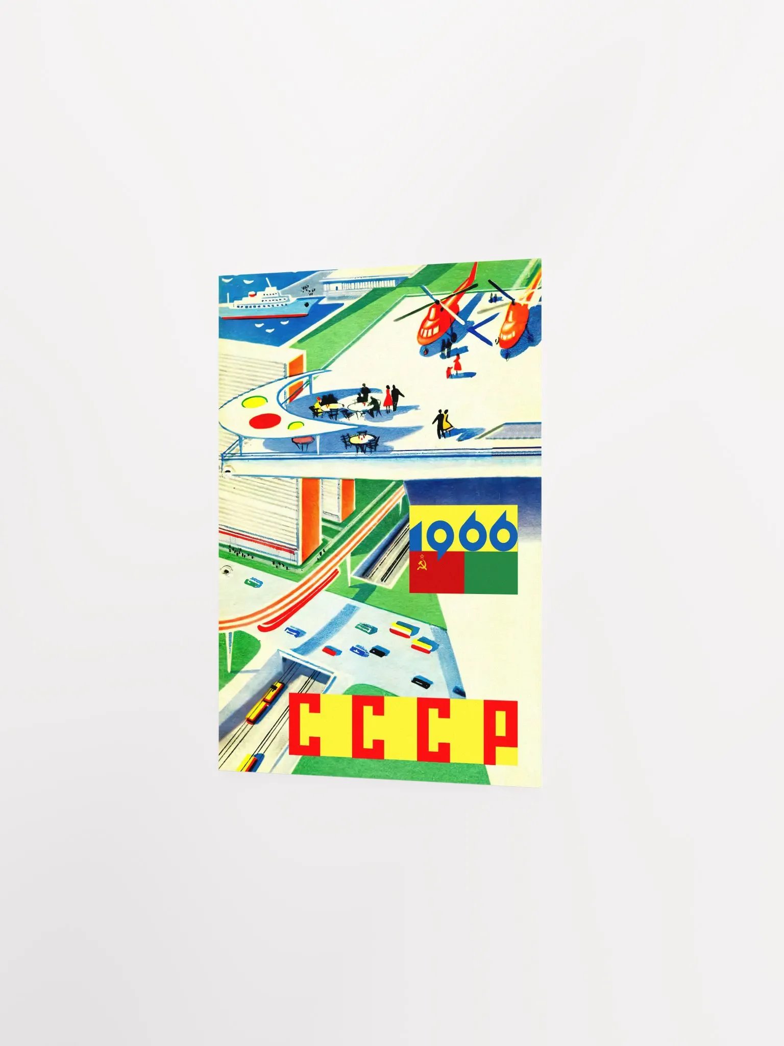 Future USSR, 1966 — Soviet vintage space art poster, soviet poster, propaganda poster, soviet retro space, space wall art product image (8)