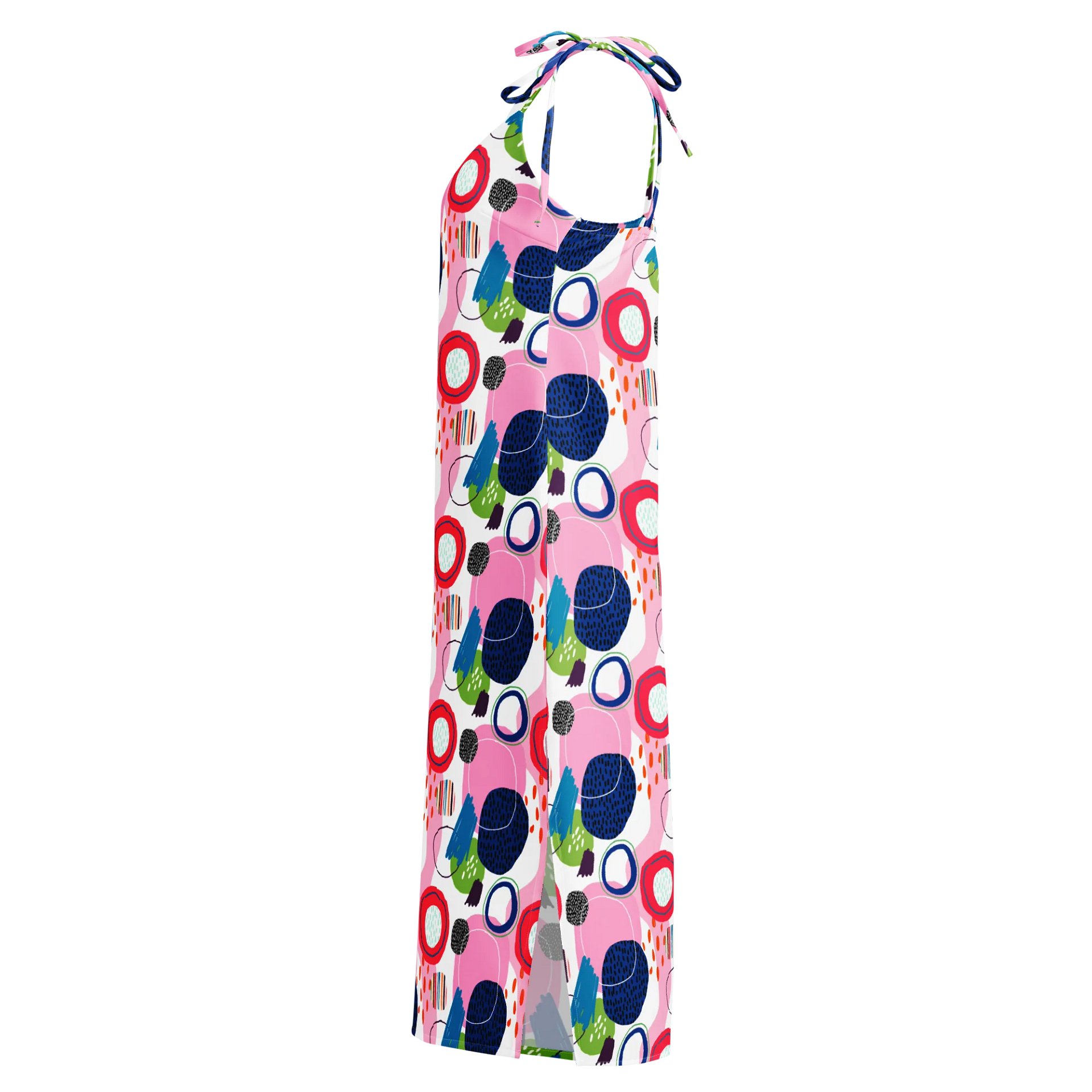 Vibrant Abstract Print Midi Chiffon Dress product image (3)