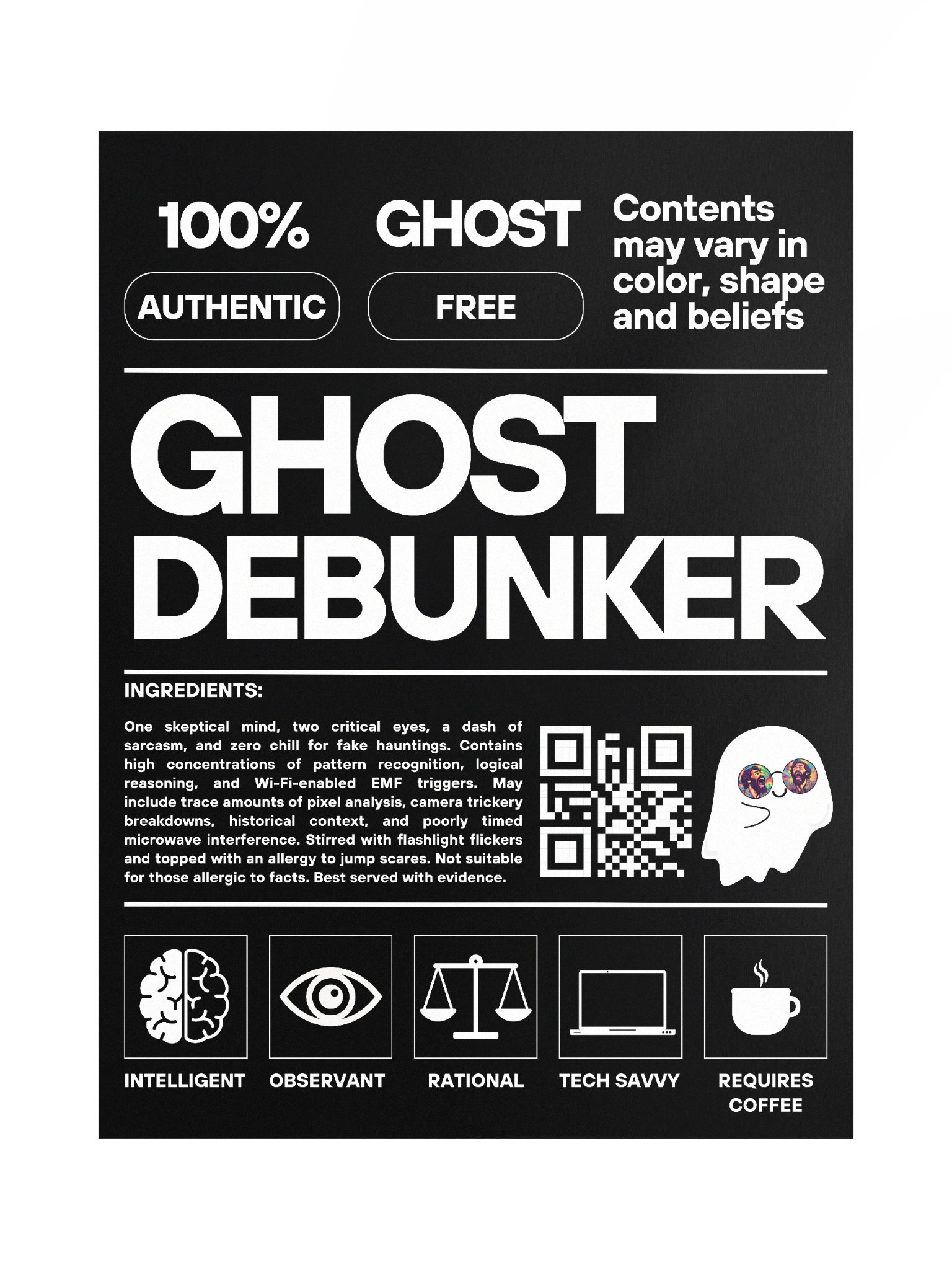 Ghost Debunker Satirical Poster product image (1)