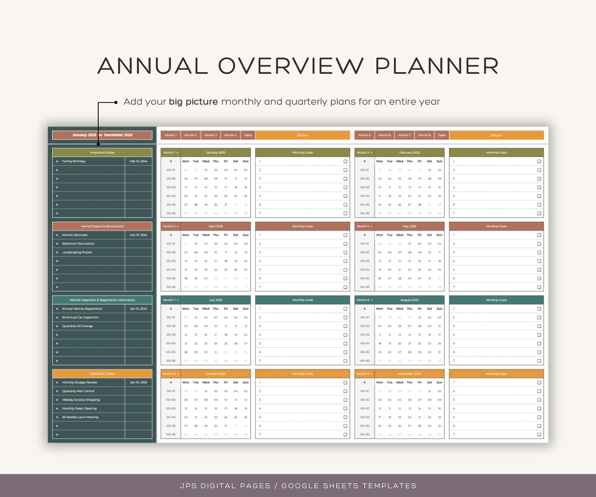 Home Maintenance Calendar, Google Sheets Template product image (4)