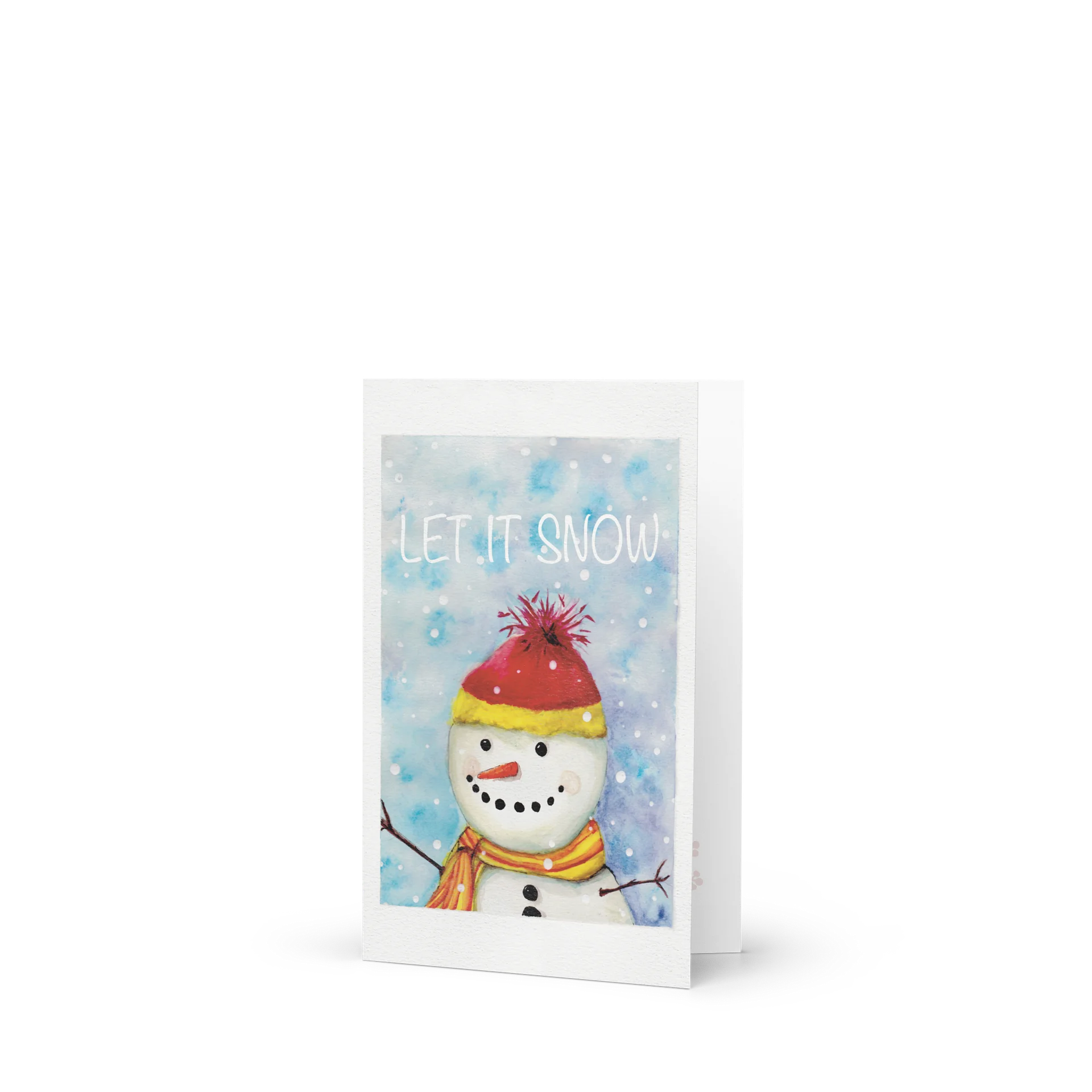 Let It Snow | Watercolor Snowman Holiday Card product image (1)