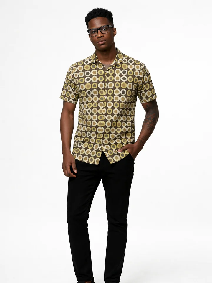 Breezy Tropics Recycled Hawaiian Shirt for Men – Lightweight Tropical Button-Up Summer Shirt product image (1)