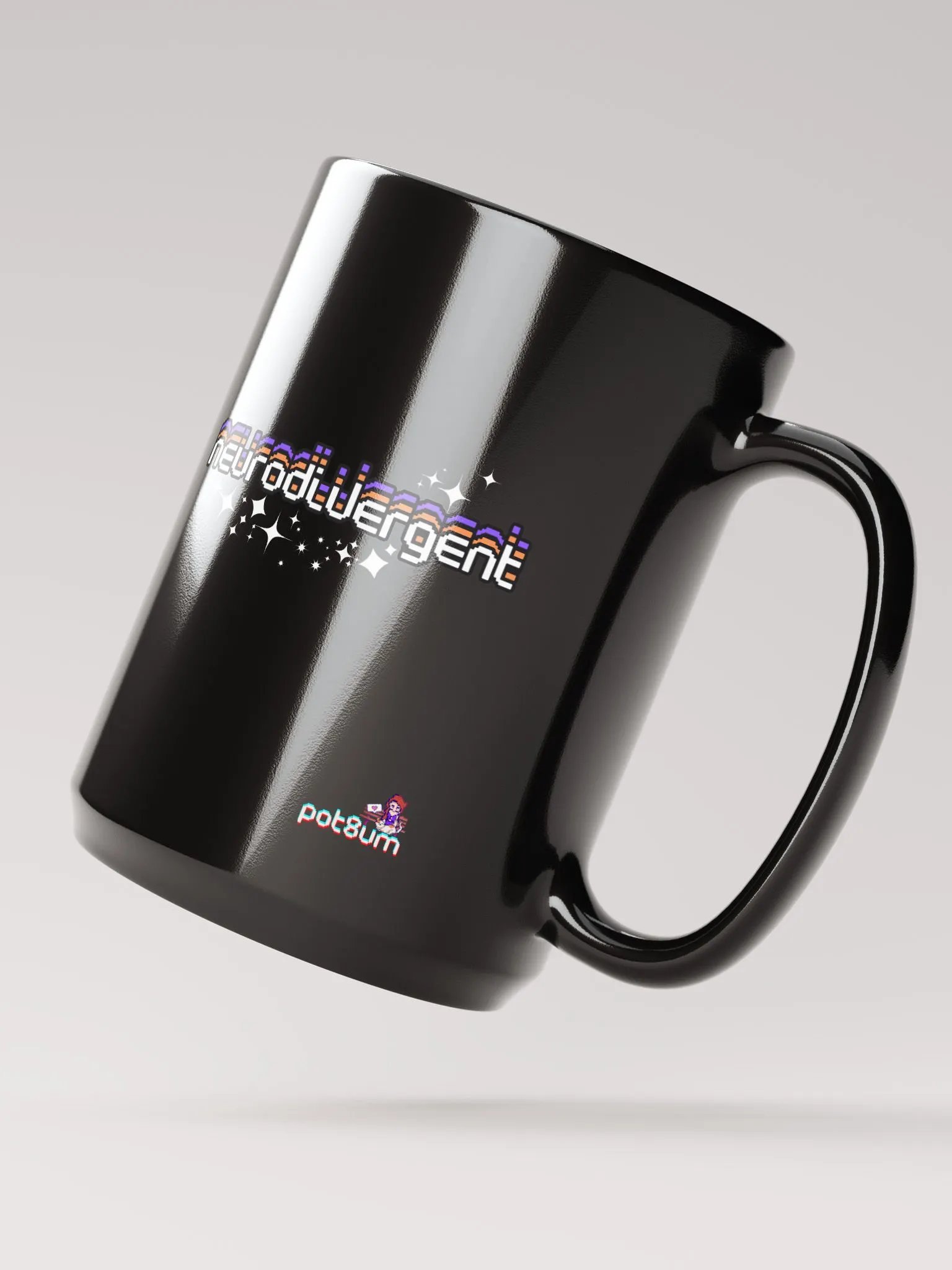 NEURODIVERGENT black glossy mug product image (3)