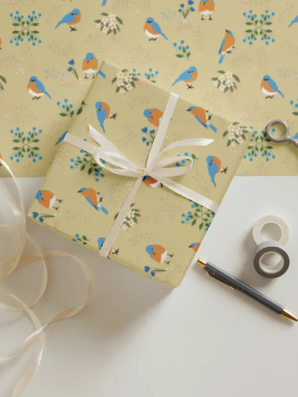 Bluebird Wrapping Paper Set 1 in Tan product image (1)