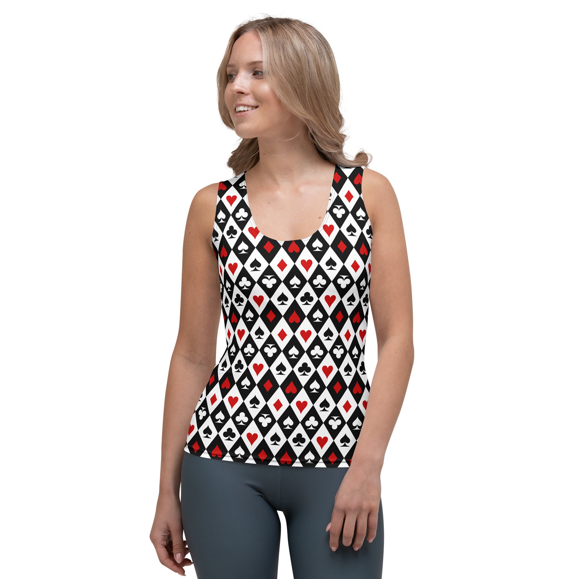 Retro Playing Card Suits Argyle All-Over Print Tank Top product image (1)