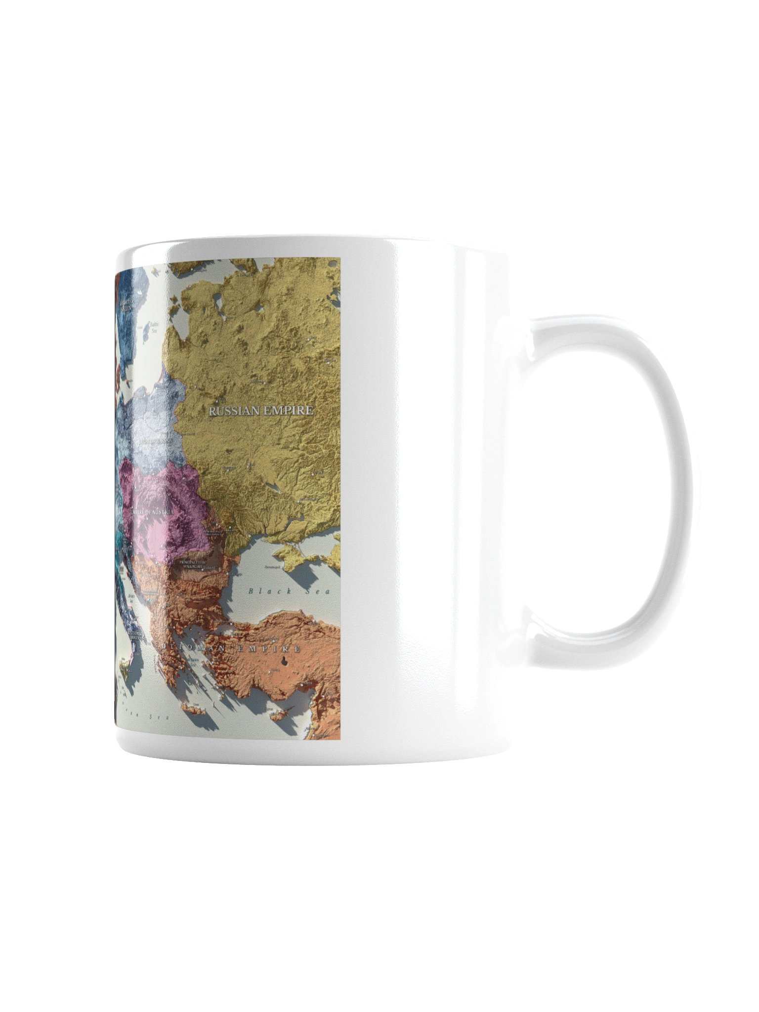 Napoleonic Europe 1812 3D Topographic Map Mug product image (5)