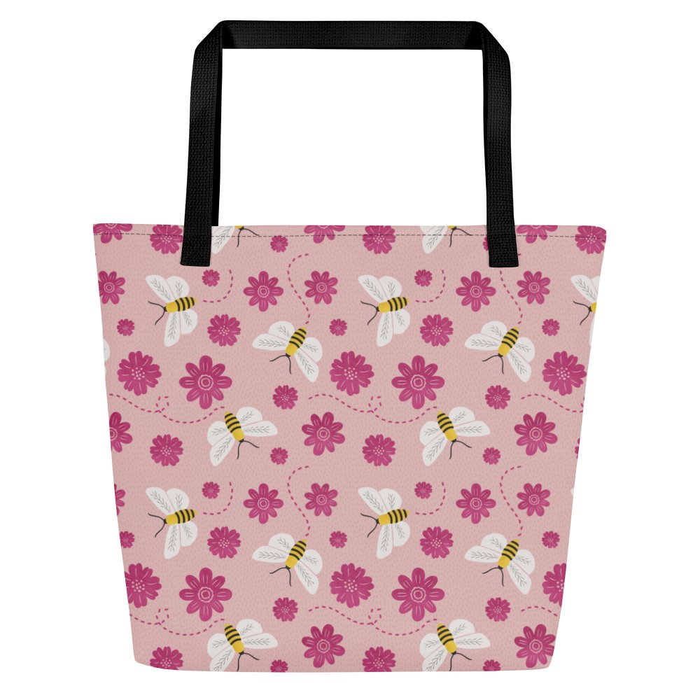 Little Pink Bees Large Tote Bag product image (3)