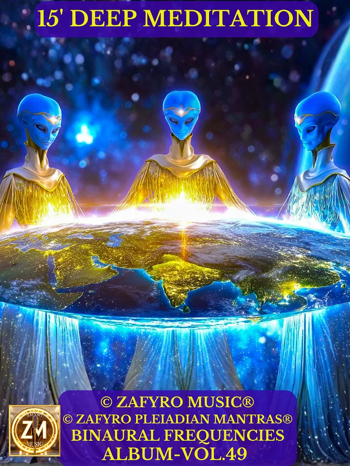 ÁLBUM - VOL. 49 (MUSIC) - 15' DEEP MEDITATION WITH BINAURAL FREQUENCIES TO SEND LIGHT TO GAIA - (© ZAFYRO PLEIADIAN MANTRAS®) OF LIGTH product image (1)