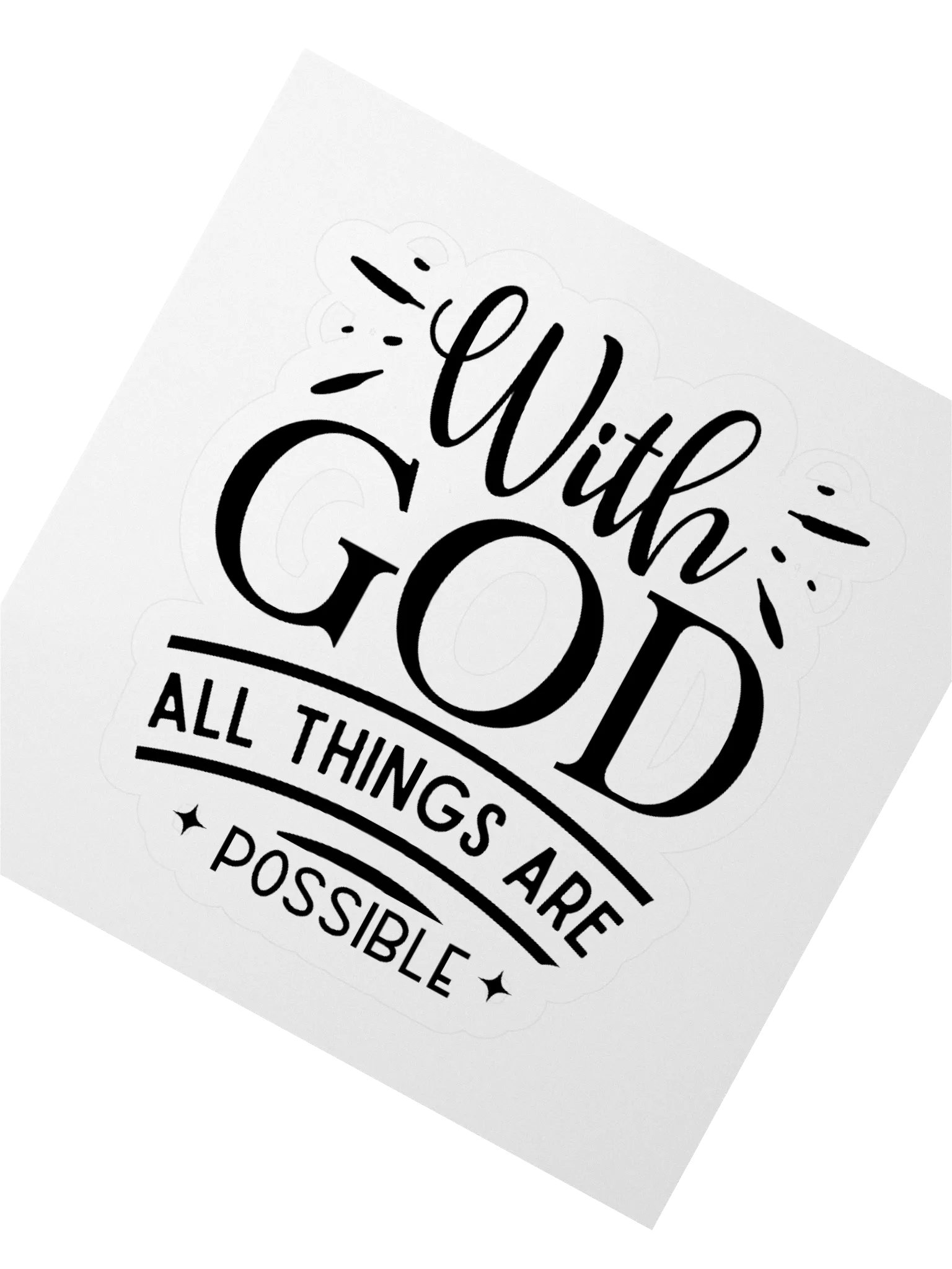 Whimsical Custom Sticker Cuts - With God all things are possible product image (4)