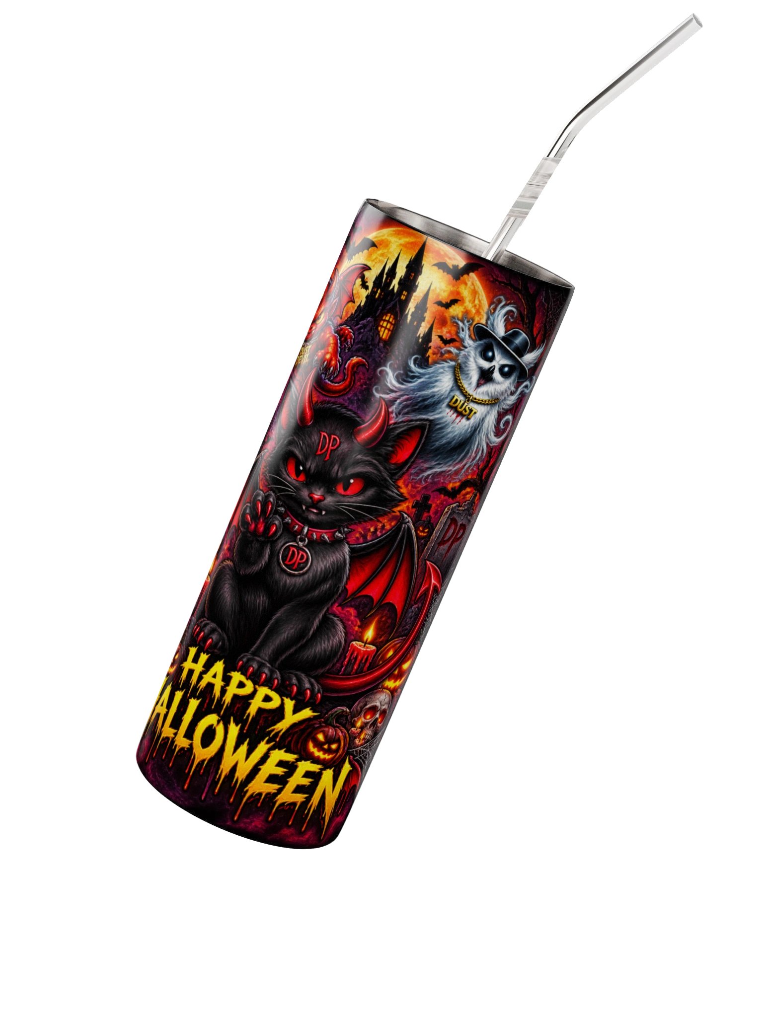 Scratch Dust Devil Phant Owl Happy Halloween Tumbler product image (2)