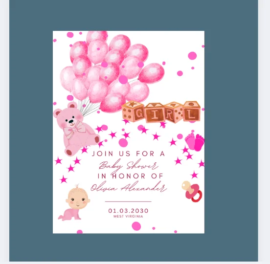 Baby Shower Digital Invitation, Instant Download Baby Shower Invite, Editable Invitation, Printable Baby Shower Template product image (2)