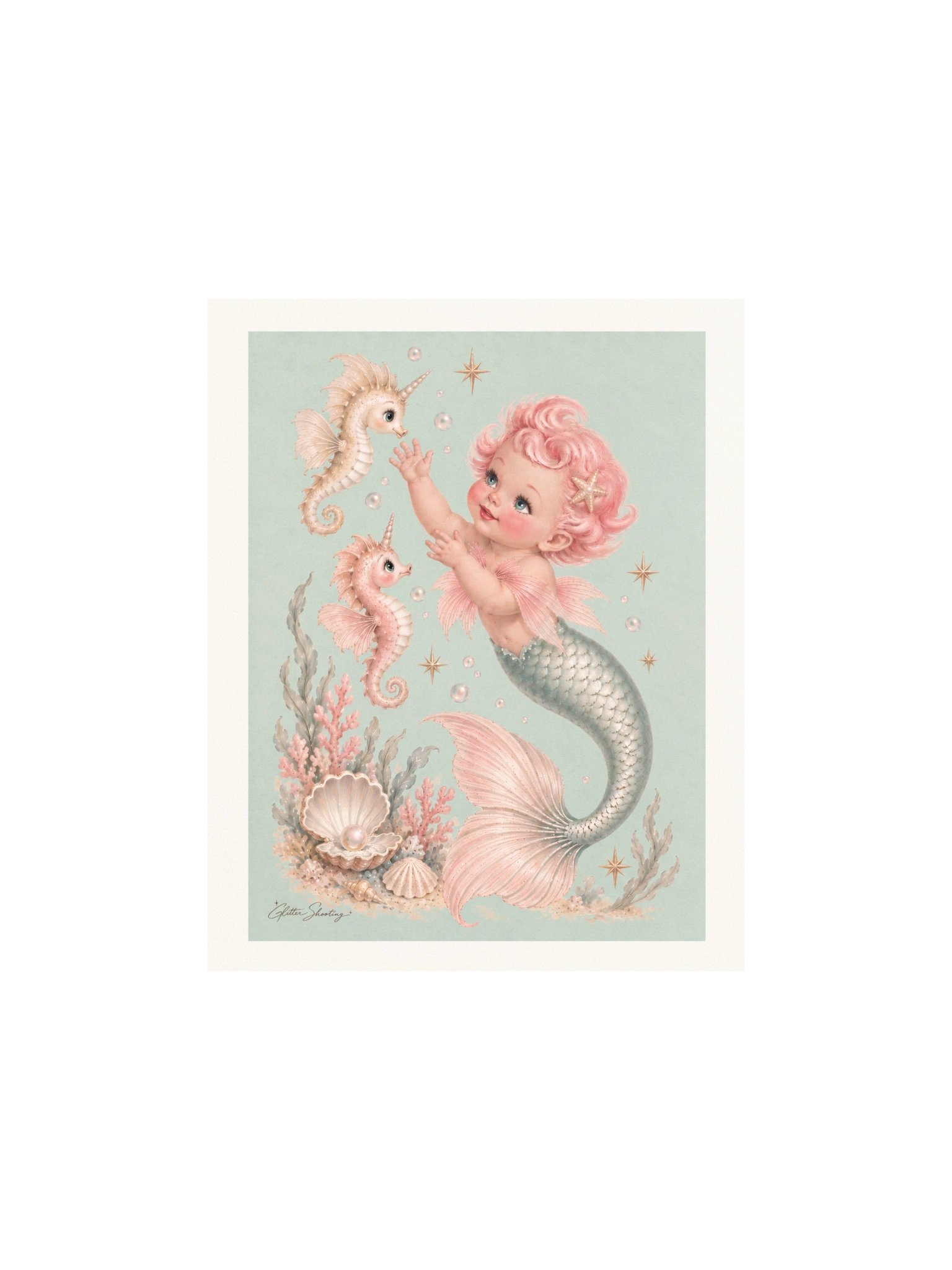 Unicorn Seahorses Art Print product image (1)