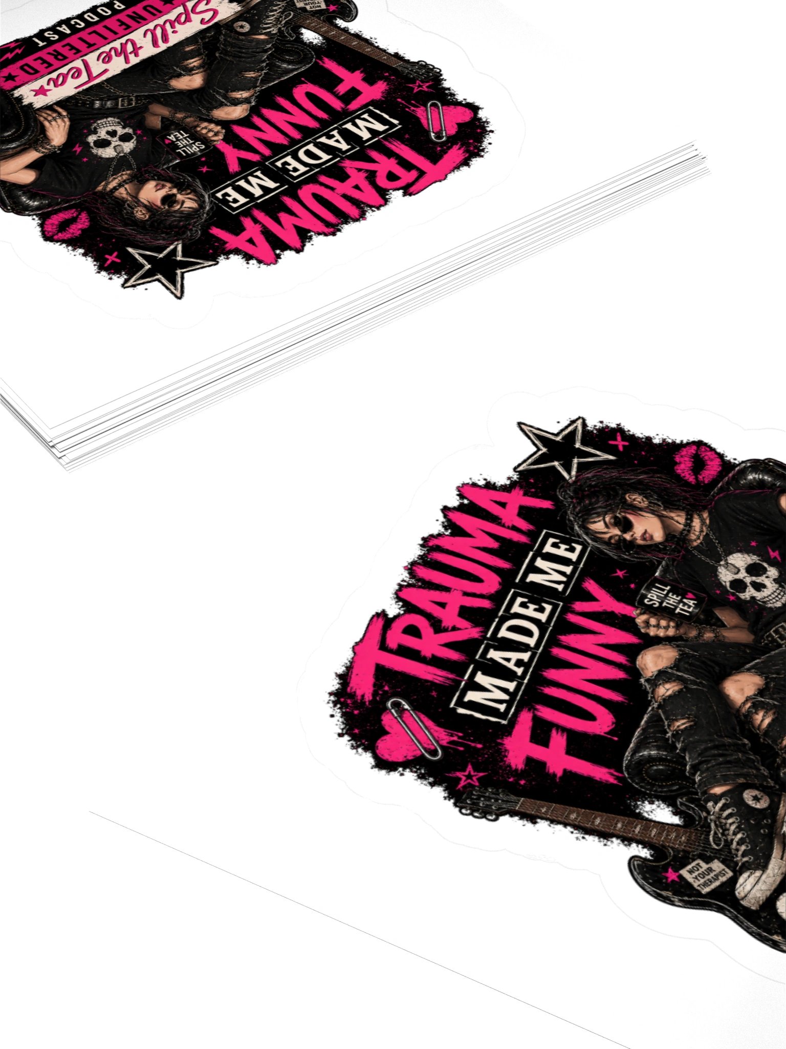 Trauma Made Me Funny Kiss Cut Stickers product image (4)