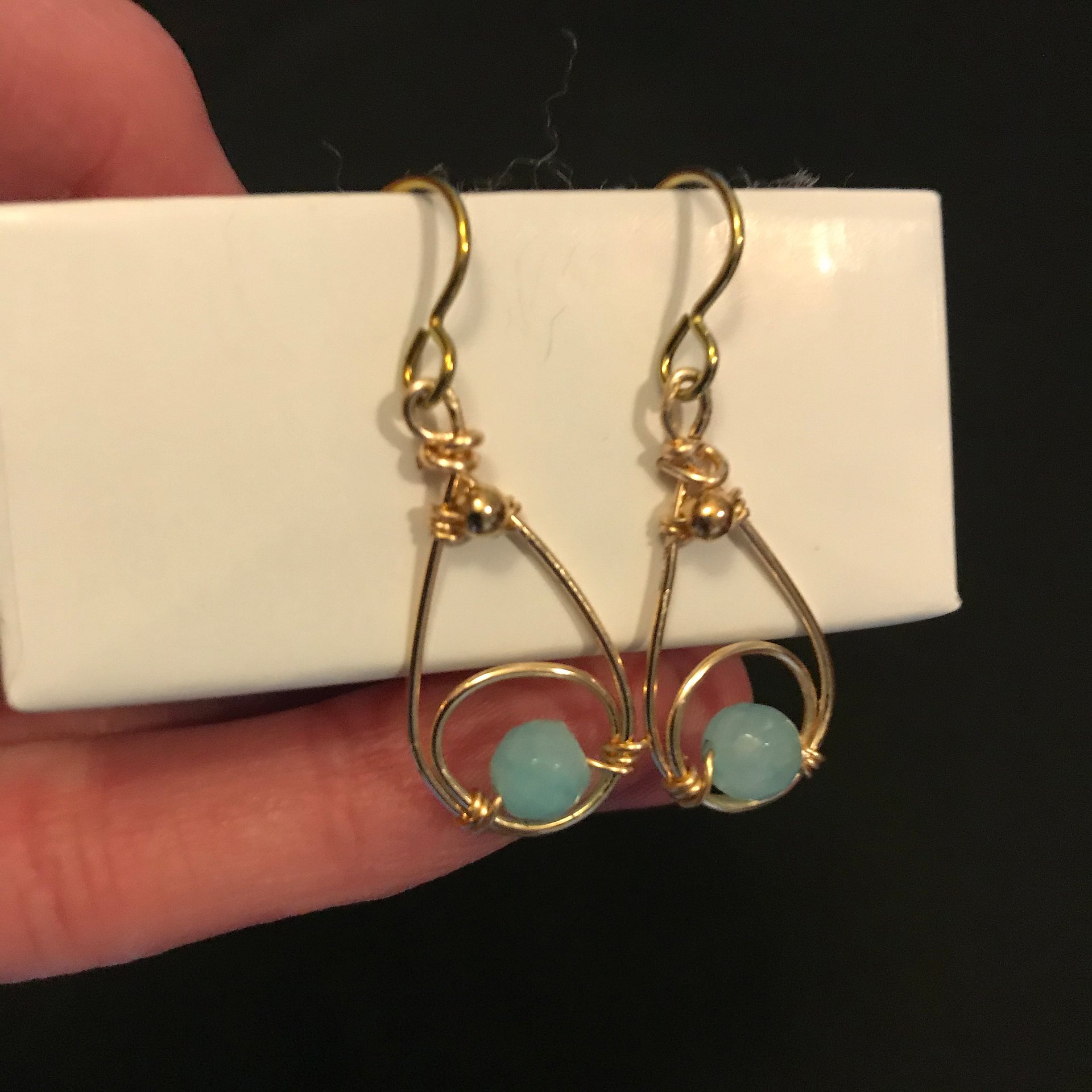 Small Blue Aventurine Double Loop Drop Earrings product image (3)