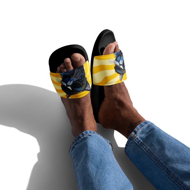 "Cool Cat in the Sun" Men's Slides product image (2)