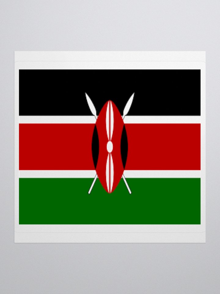 Kenya Flag Sticker | Masai Shield Design | Durable Vinyl | 3 Sizes product image (2)