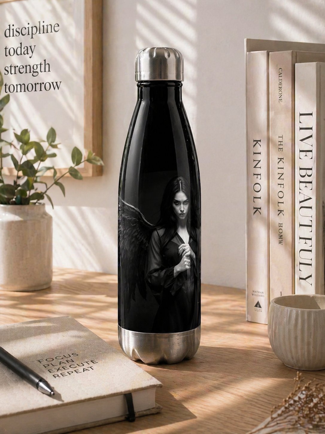 Dark Angel Stainless Steel Water Bottle - Gothic Water Bottle product image (1)