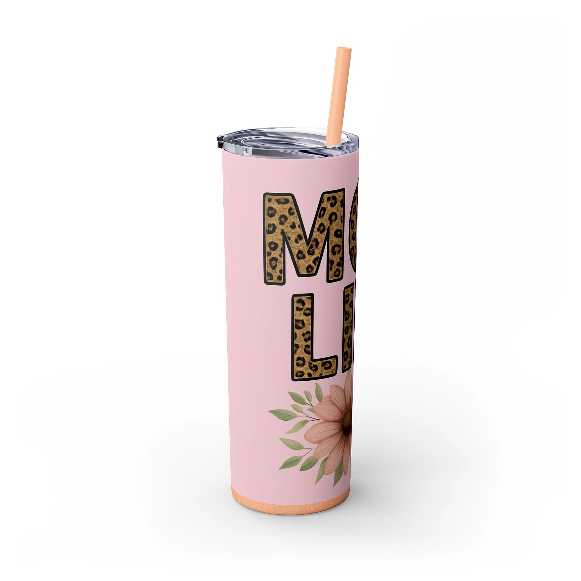 Mom Life 20oz Tumbler Wrap PNG – Leopard Print Pink Floral Design – Sublimation File for Cricut, Silhouette & Digital Download product image (4)