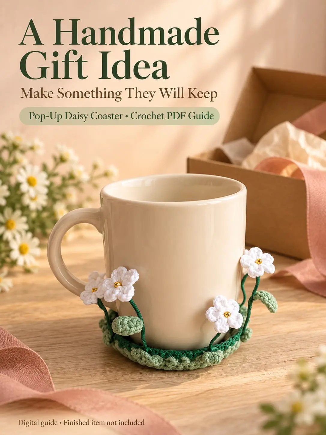 Pop-Up Daisy Coaster | Crochet pattern PDF product image (5)