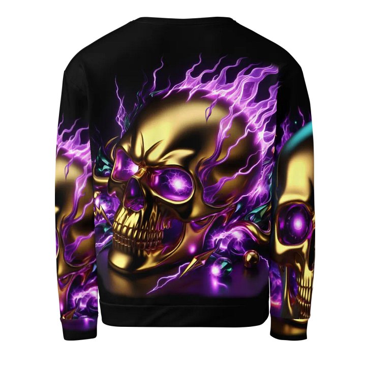 Futuristic Flames Golden Skull - Unisex Sweatshirt #6 product image (2)