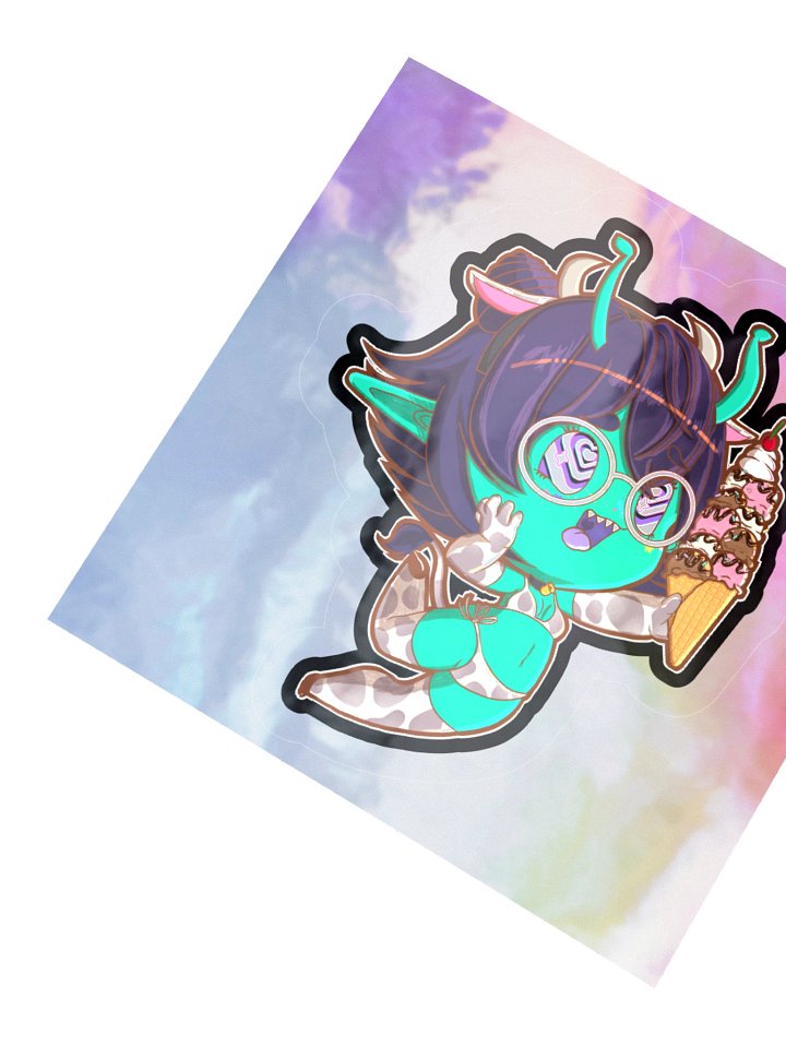 I Scream Chibi Kiss-Cut Holographic Sticker Chocolate Milk Edition product image (4)