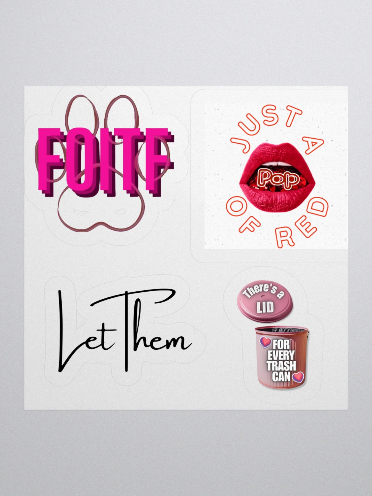 Let Them/FOITF/Red/Lid Sticker Sheet product image (1)