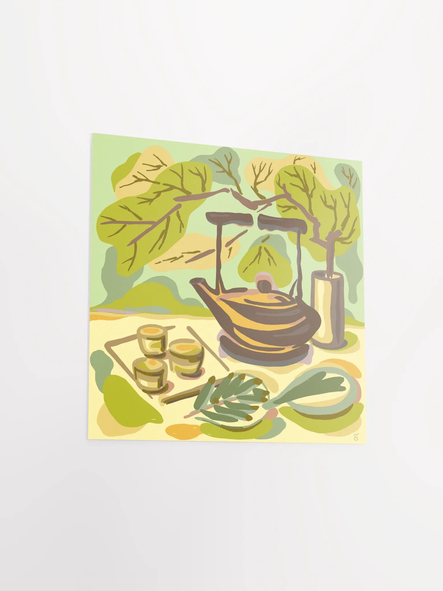 Vibrant Tea Time Illustration Poster - Coffee Shop No. 2 product image (3)