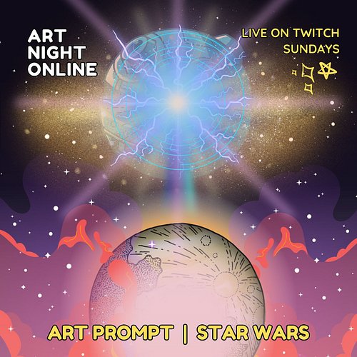 It's Sunday so we play #tunes and make #art! Join us on #Twitch NOW! Today your prompt is #StarWars! Art by the amazing Kingo...