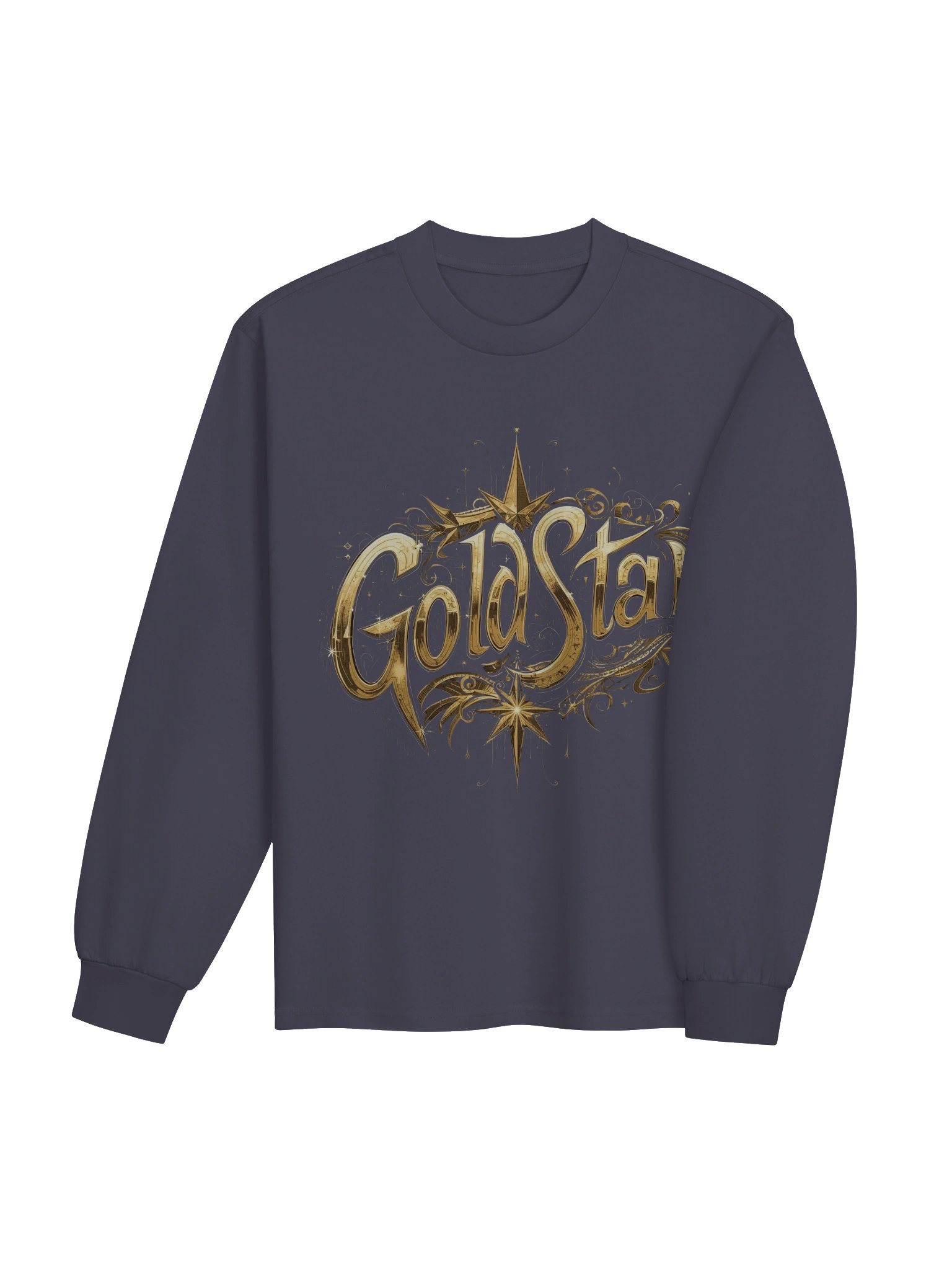 Ornate Gold Star Typography Long Sleeve Shirt product image (16)