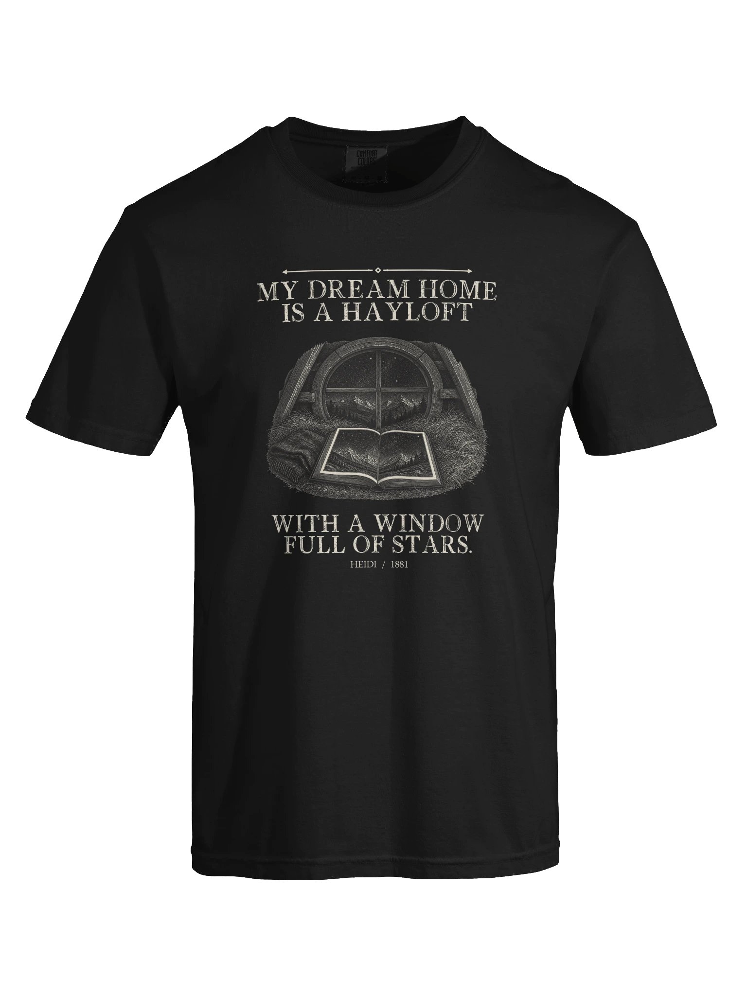 Dream Home Hayloft With Window Full Stars -- Heidi Tee (Dark) product image (25)