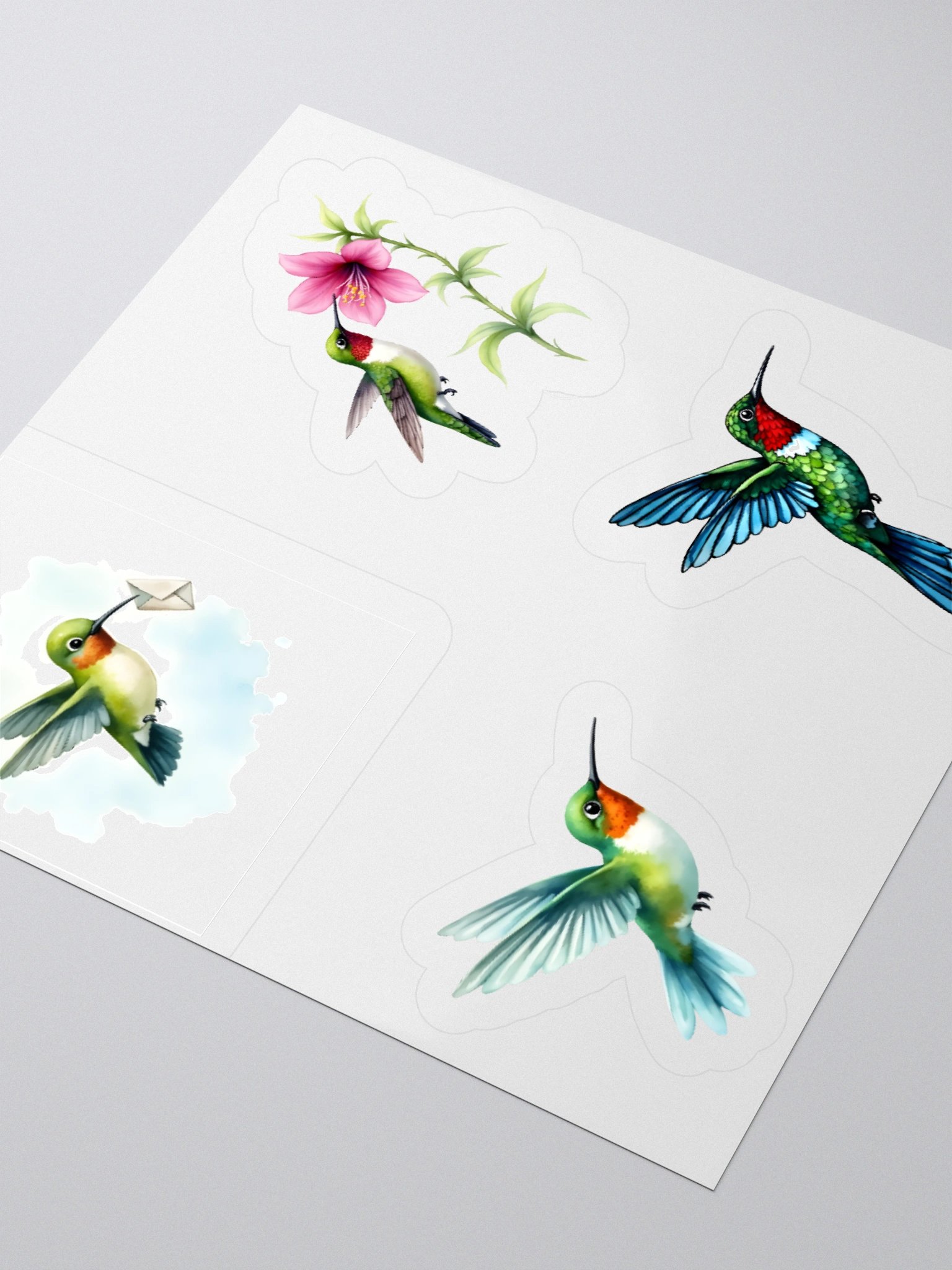 Vibrant Hummingbird Kiss Cut Stickers Set product image (8)