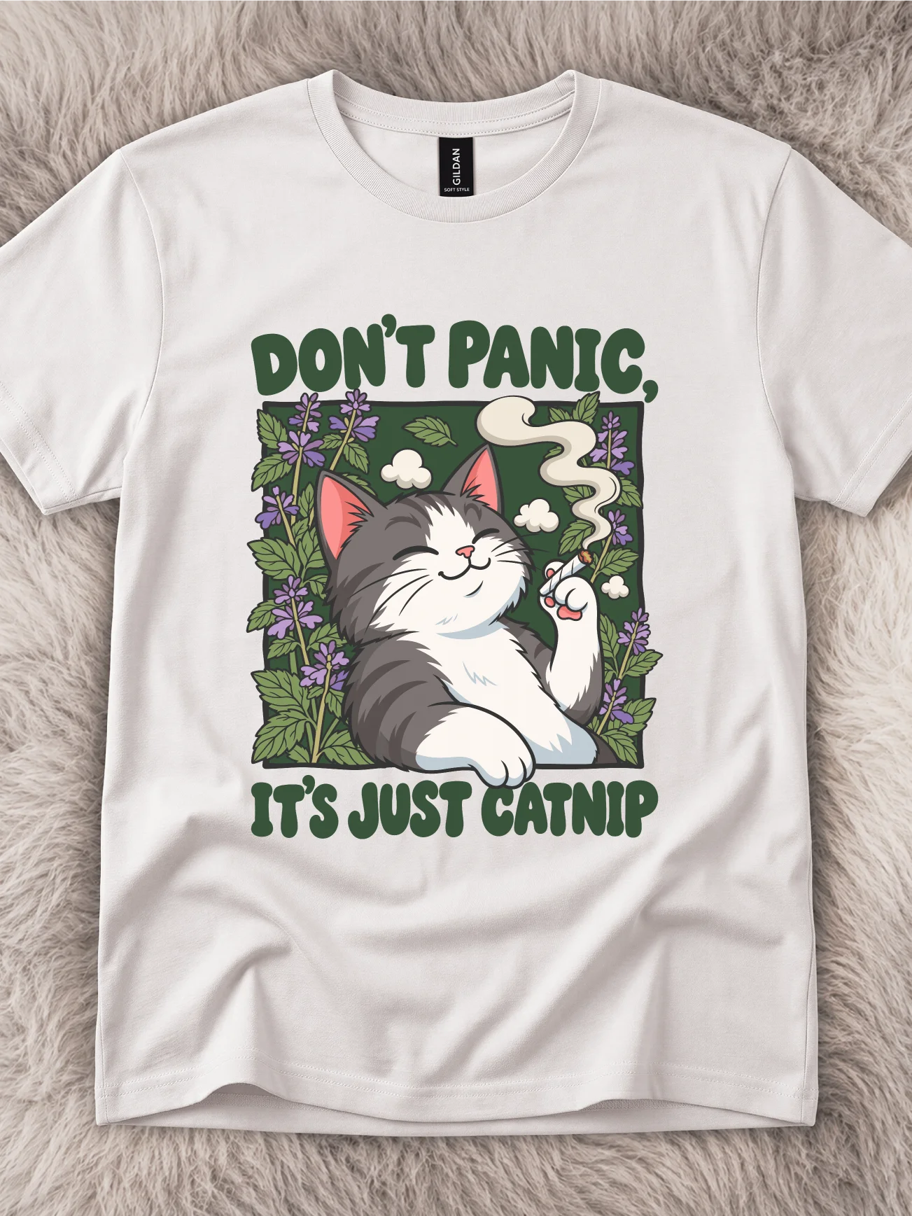 Don't Panic, It's Just Catnip Tabby Cat Shirt product image (1)