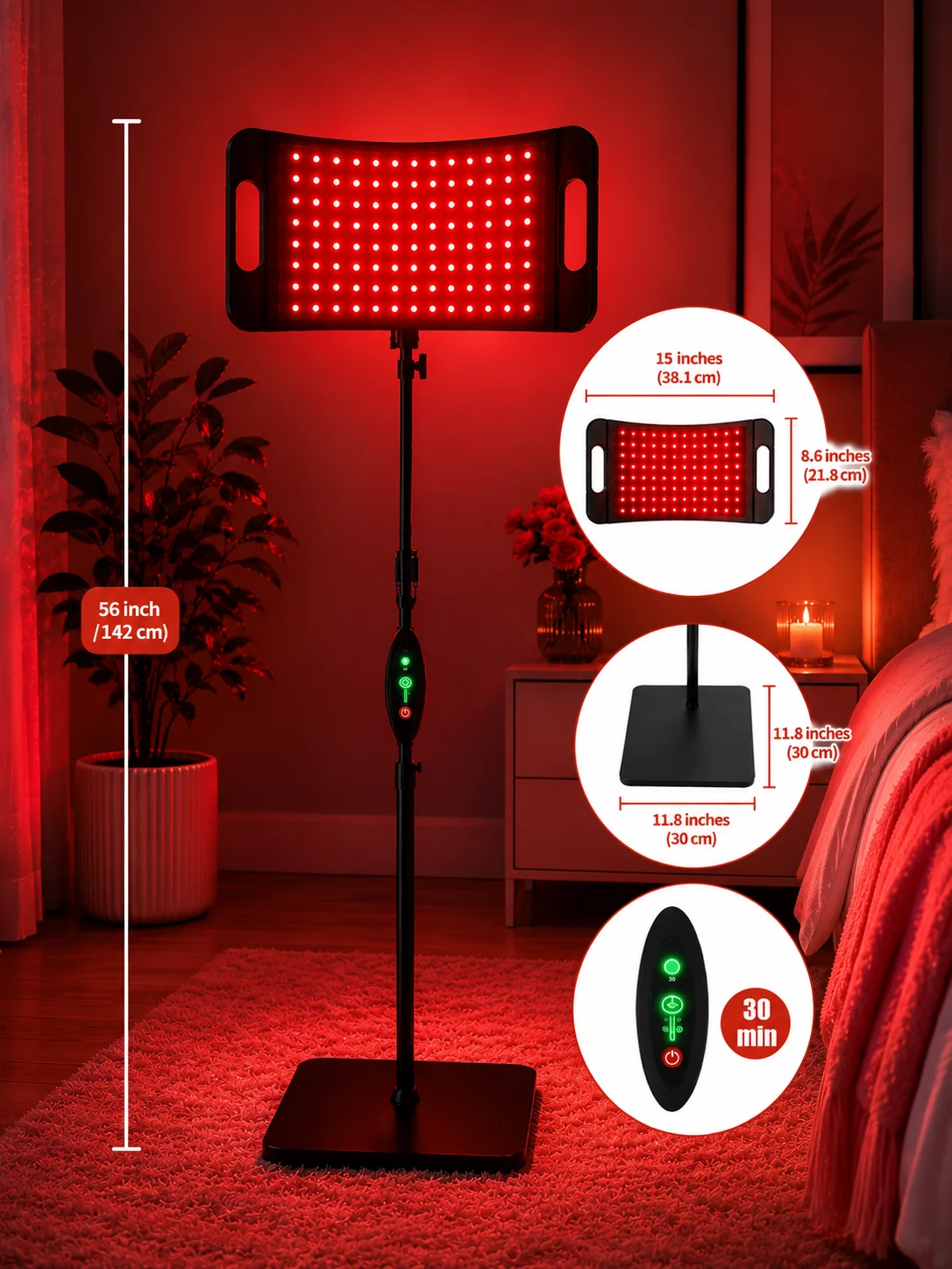 Red Light Therapy Lamp with Stand product image (2)