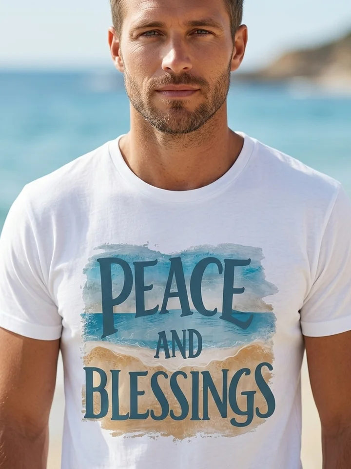 Peace and Blessings T-Shirt | Islamic Assalamu Alaikum Tee | Minimalist Muslim Faith Apparel product image (1)