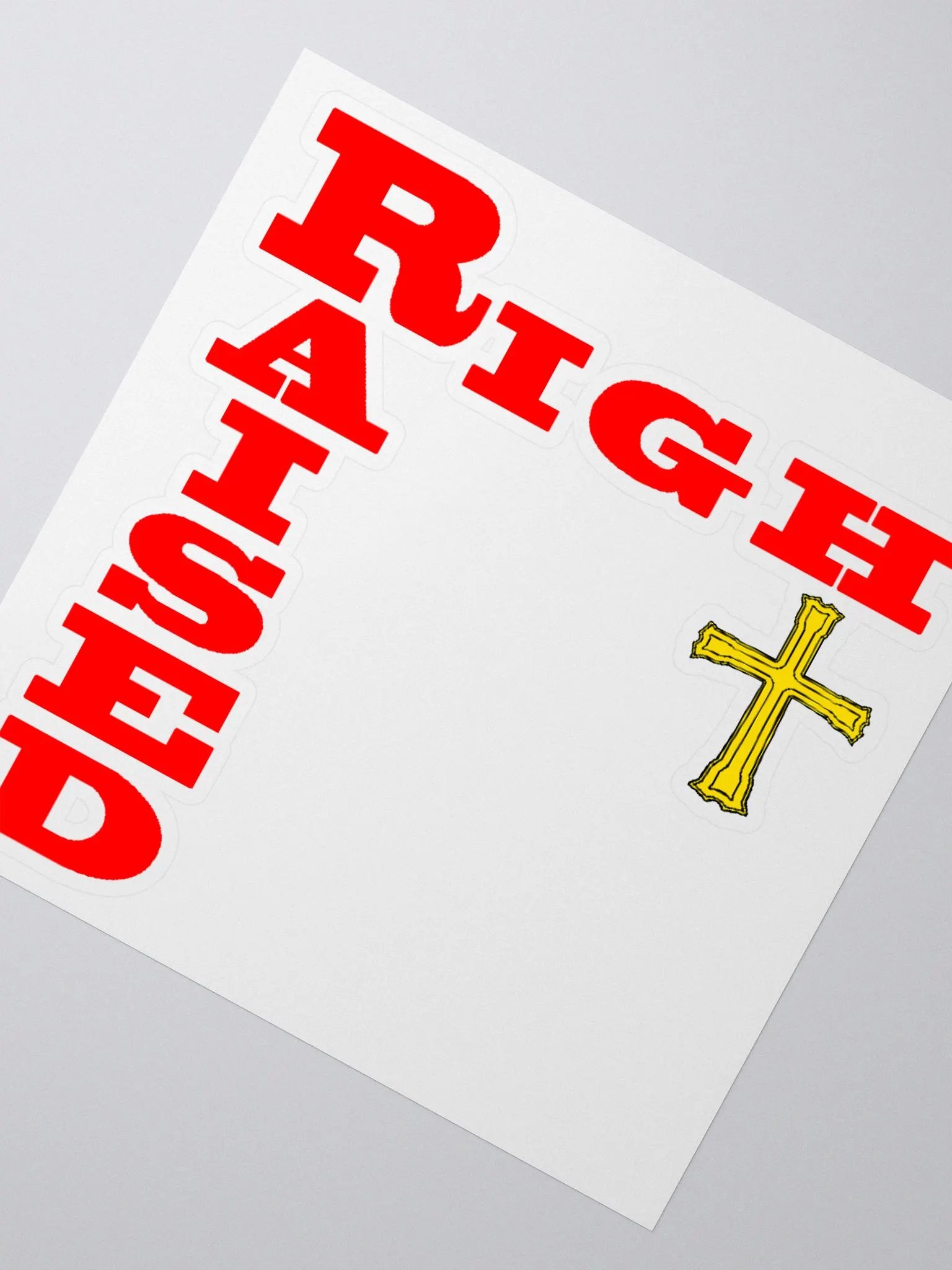 Raised Right Cross Sticker product image (5)