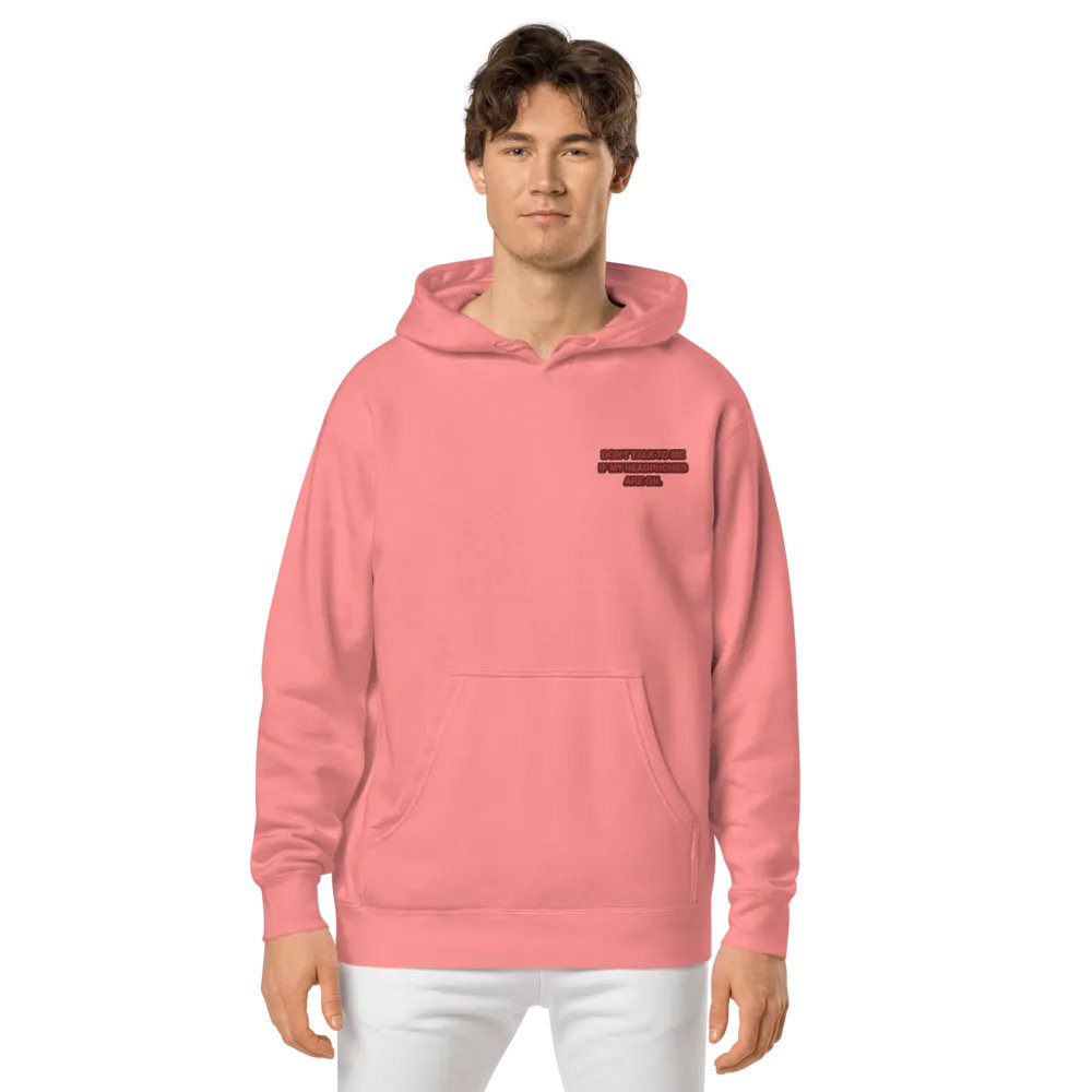L.C. HEADPHONES ON (cherry design) embroidered pigment hoodie product image (3)