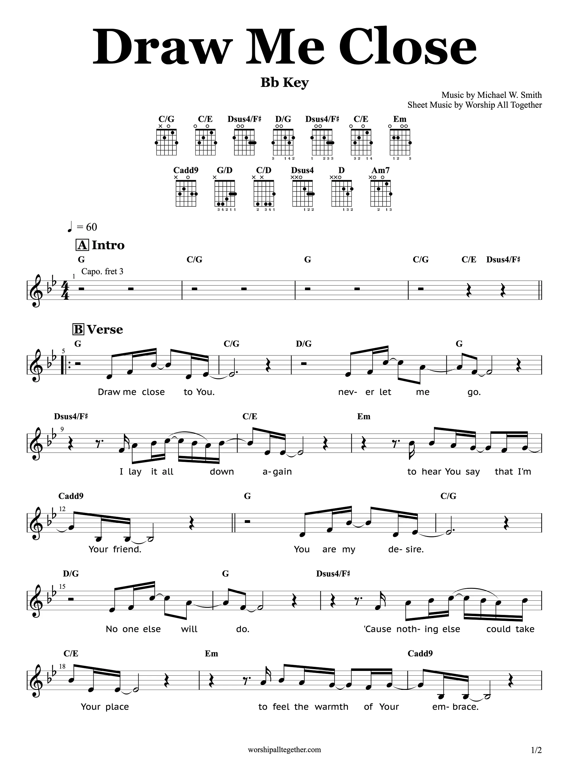 Draw Me Close - Michael W. Smith | Sheet Music, Chord, Lyrics product image (1)