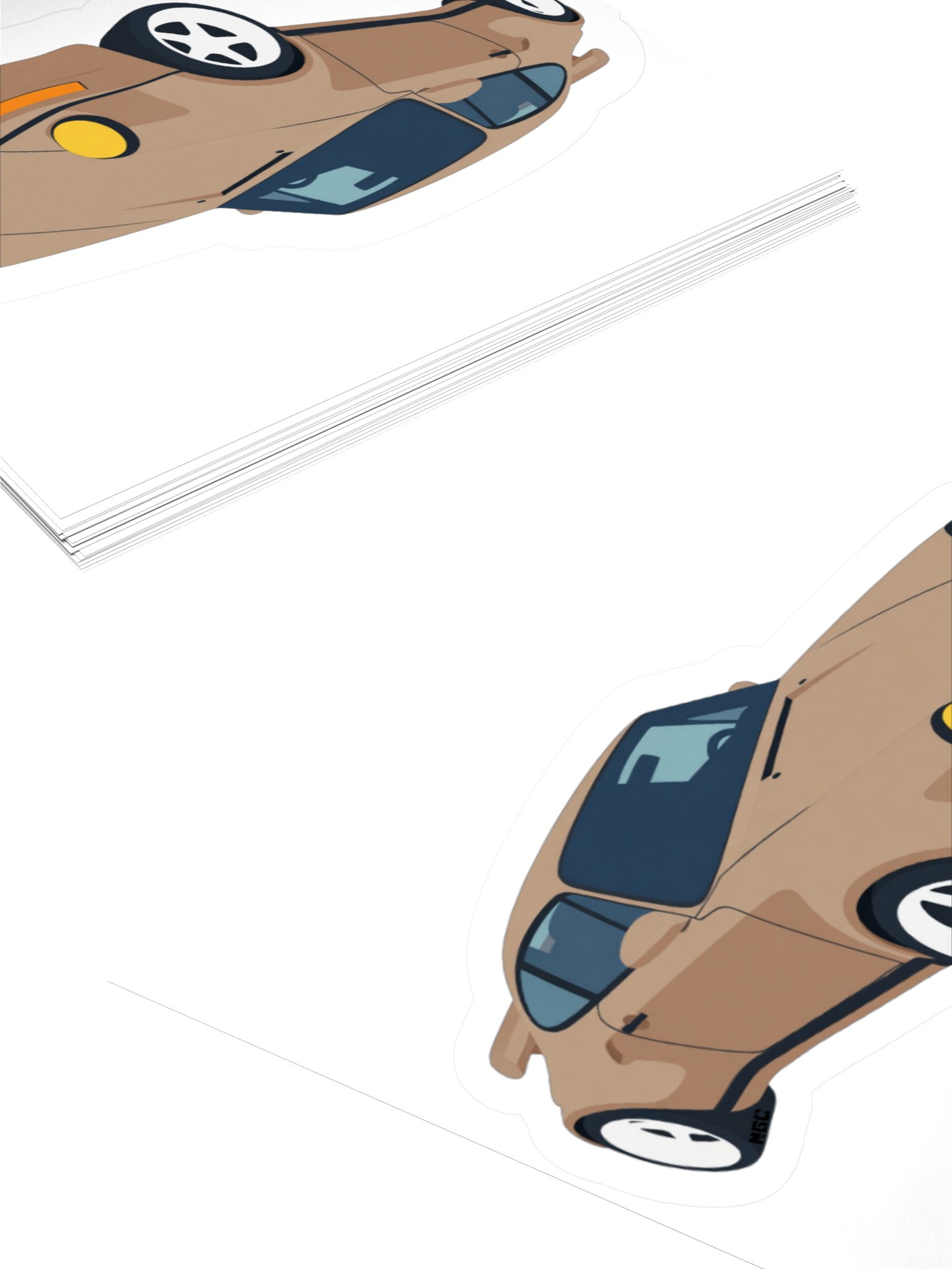 Grey Porsche 964 Ruf Automobile Ultimate "Wolf" Voxel Art Sticker (Retro, Sketch, Silhouette) product image (11)
