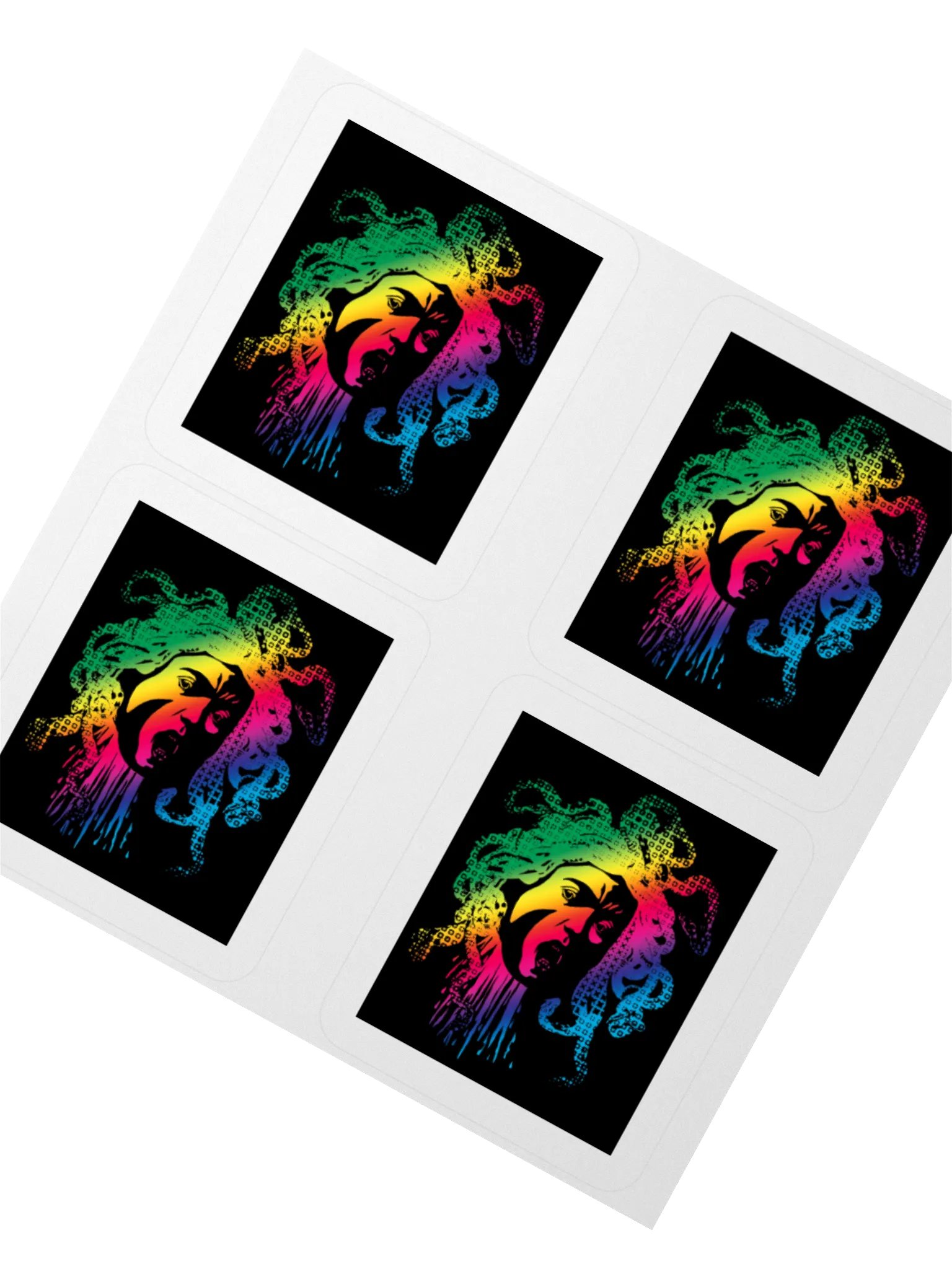 Sticker - Rainbow Halftone Medusa on Dark product image (4)