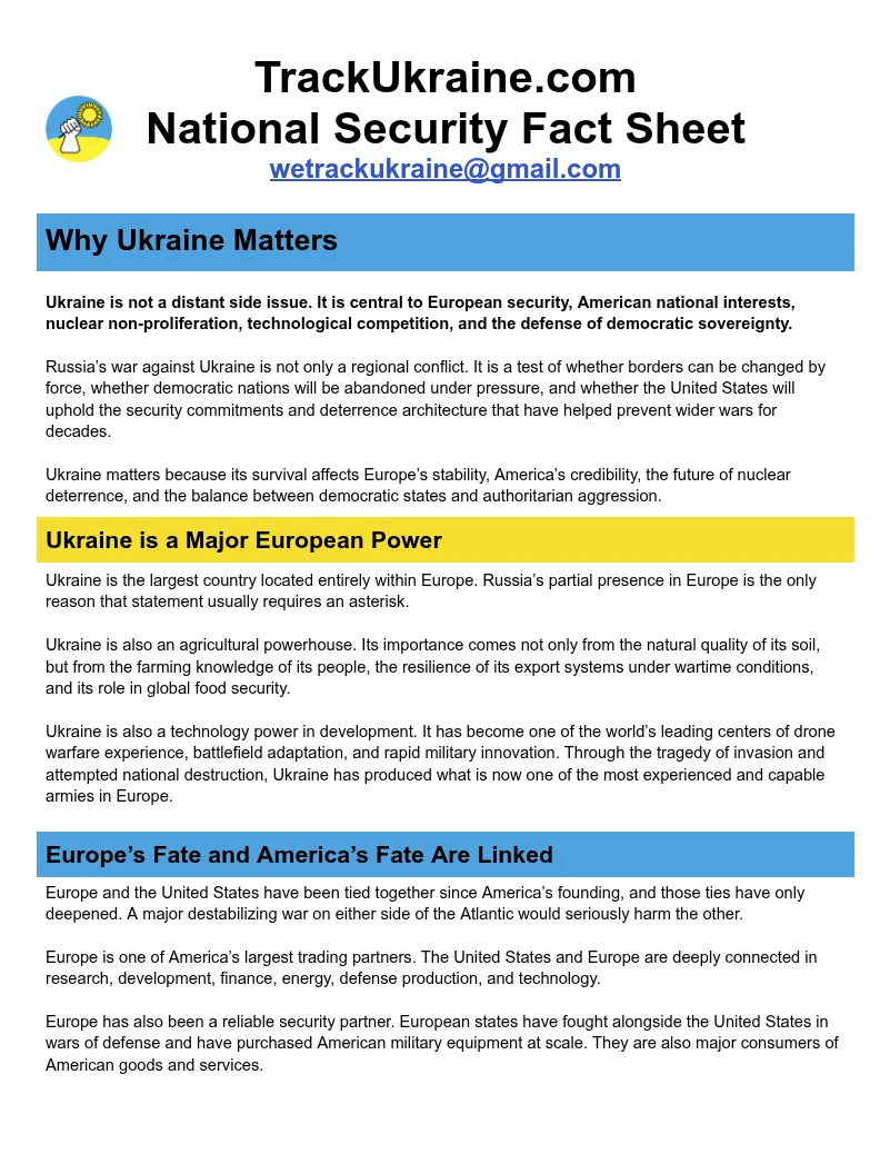 The Track Ukraine National Security Fact Sheet product image (1)