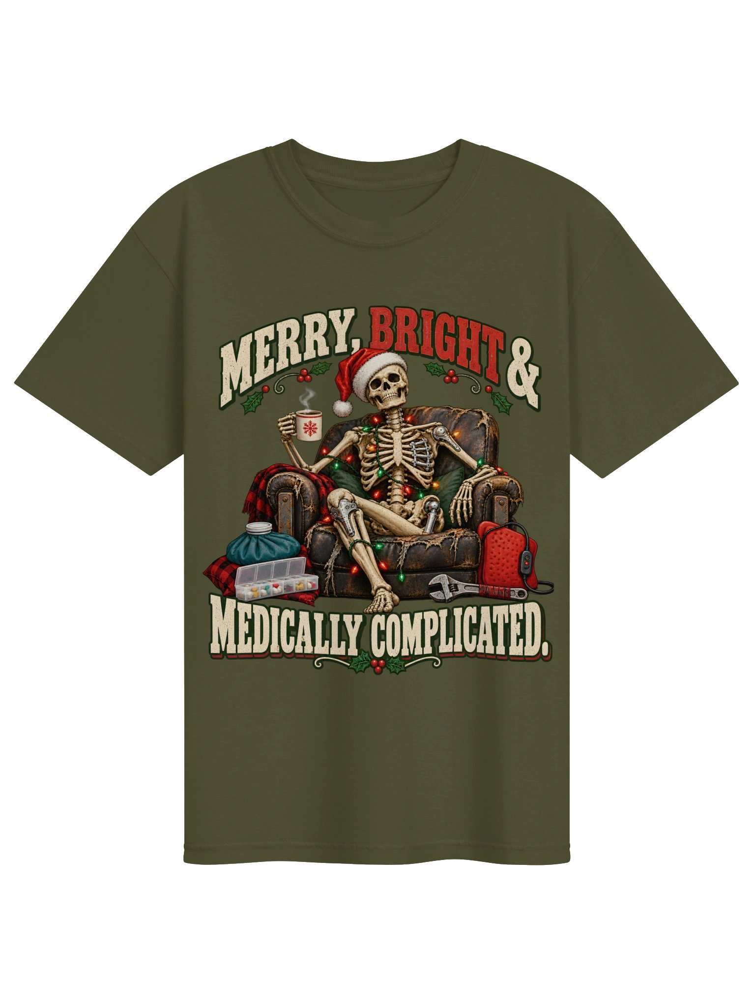 Funny Medical Christmas Shirt — Merry, Bright & Medically Complicated | Broken Sleigh™ product image (2)