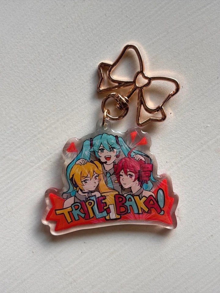 Triple baka holographic keychain product image (2)