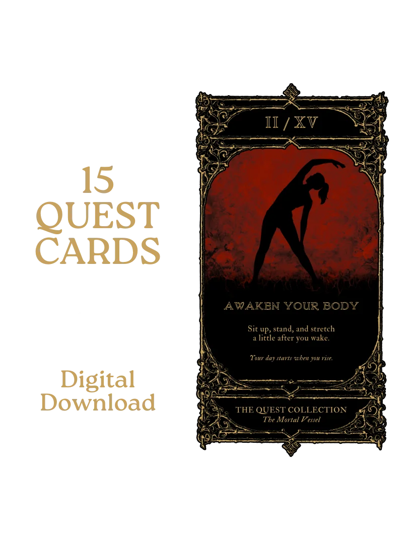 Mortal Vessel Quest Cards - 15 Gothic Self-Care Rituals (Digital PNG Set) product image (1)