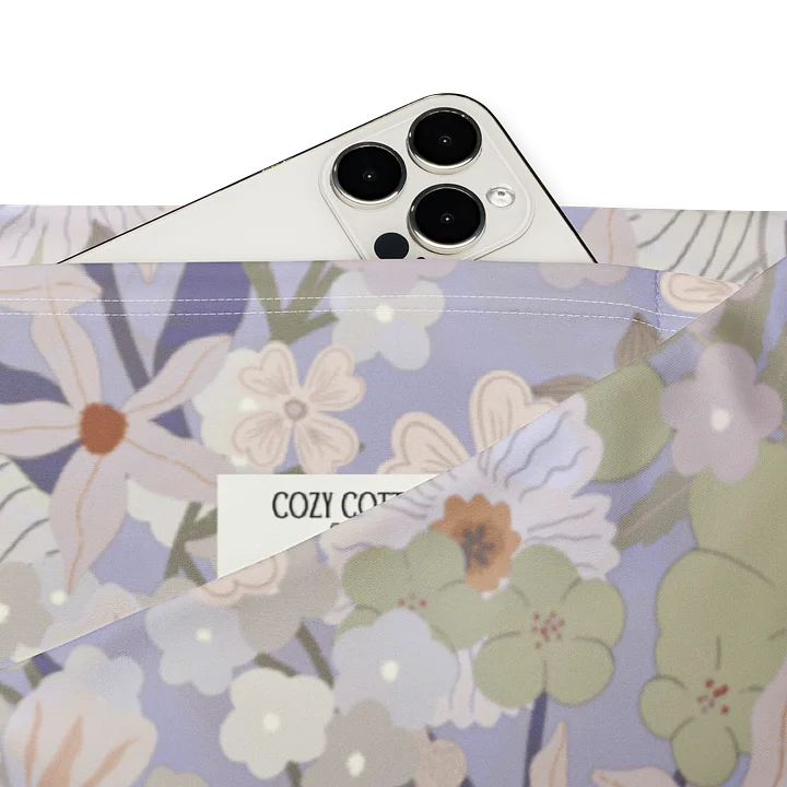 Khaki Green Blue Floral Flare Yoga Leggings product image (2)