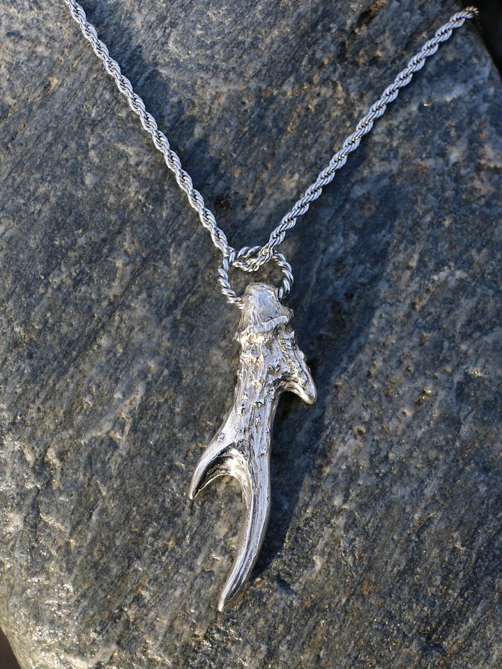 SALE Witch's Antler Necklace - White Bronze product image (1)
