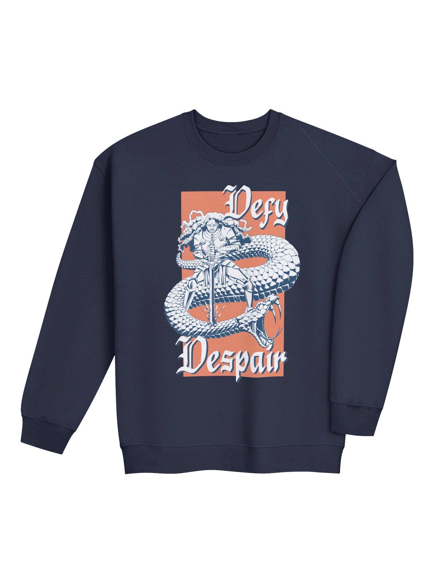 DEFY DESPAIR Warrior and Serpent crewneck (navy) product image (4)