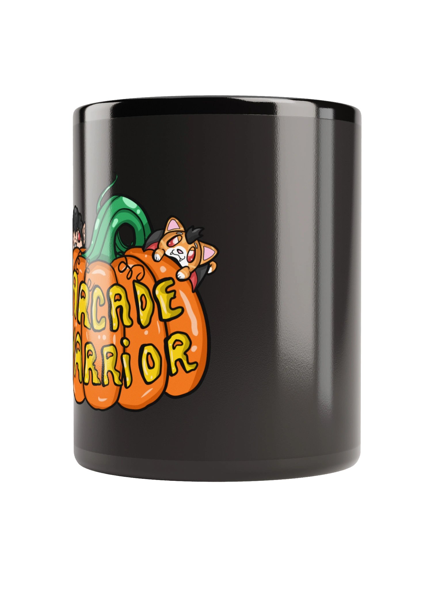Arcade Warrior Pumpkin Black Mug Halloween 2025 product image (2)