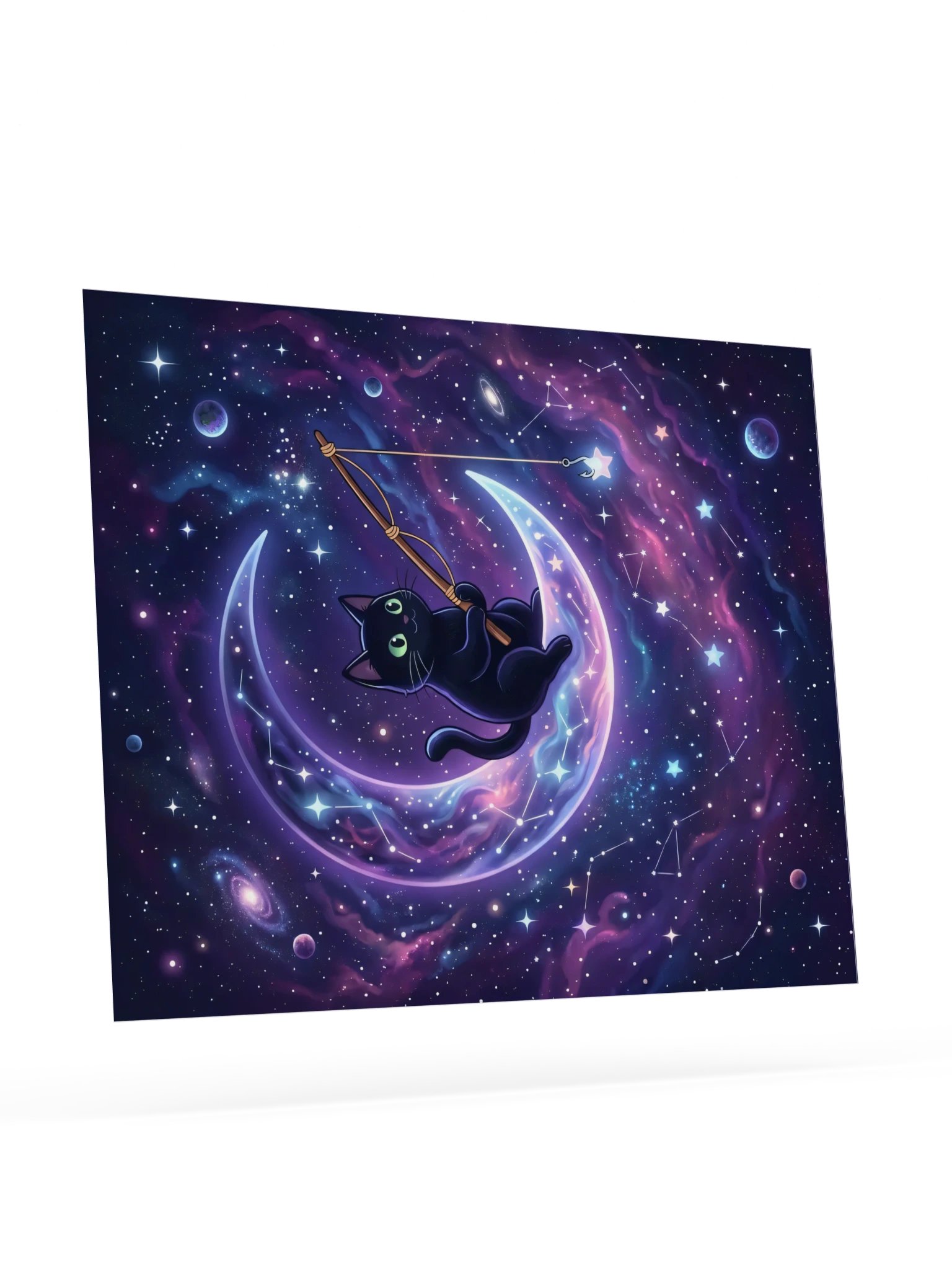 Moon Fishing Cat Poster product image (23)